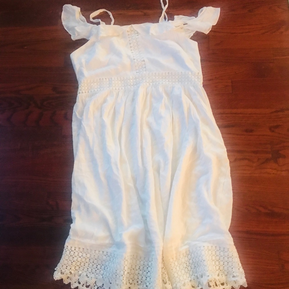 Really cute crotchet hem dress. Loft. Xl